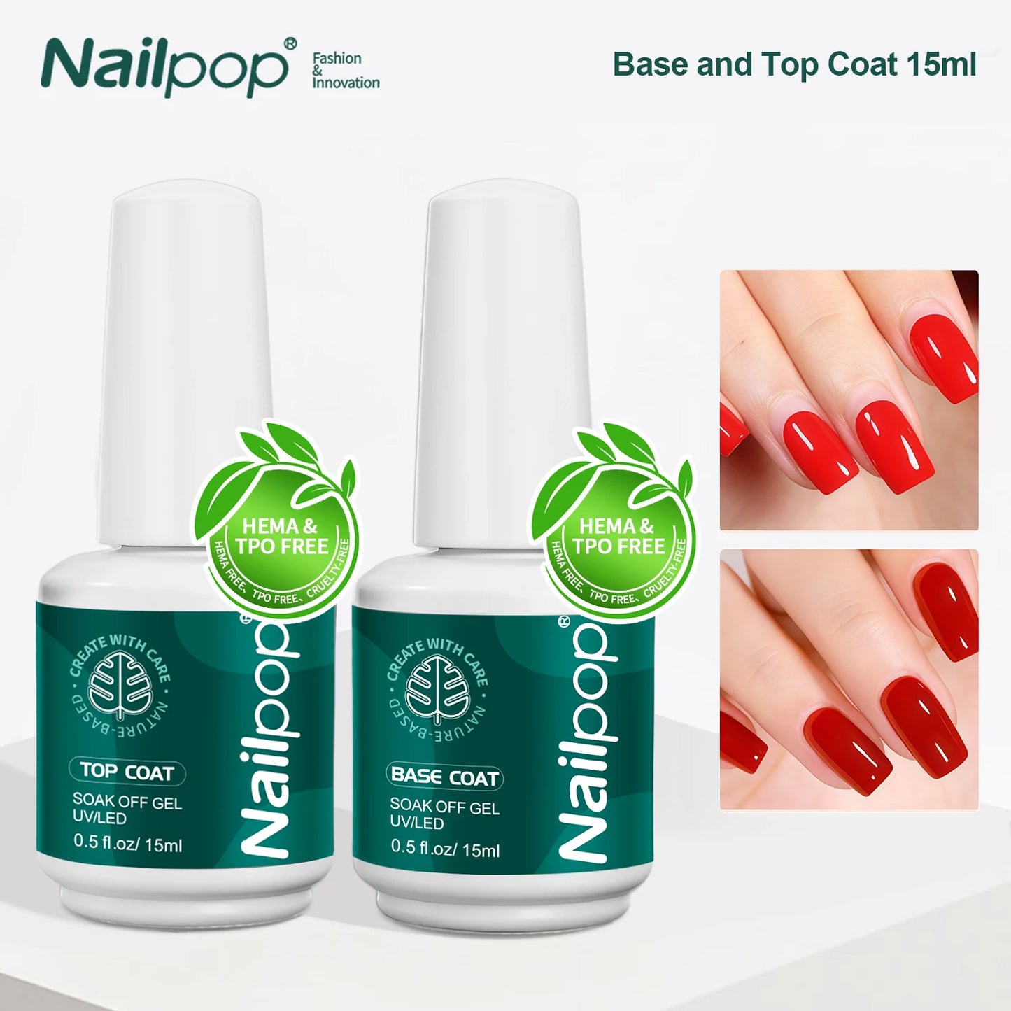 Nailpop Nail Dehydrator and Primer Acid Free Natural Nail Prep for Acrylic and UV Gel Nail Polish Fast Dry Superior Bonding Set