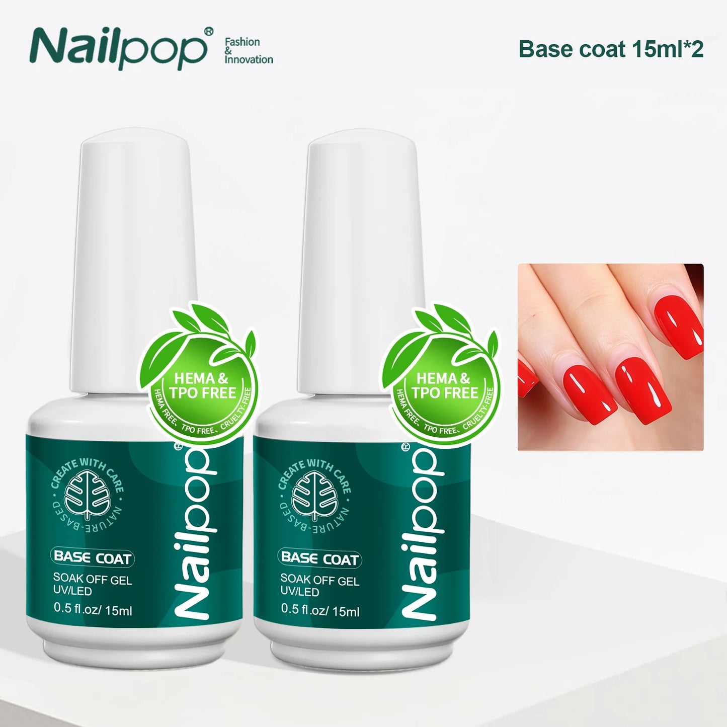 Nailpop Nail Dehydrator and Primer Acid Free Natural Nail Prep for Acrylic and UV Gel Nail Polish Fast Dry Superior Bonding Set